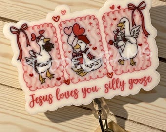 Valentines Badge Reel, Nurse ID Badge, Silly Goose, Cute Valentine Badge Reel, Best Seller Badge Reel