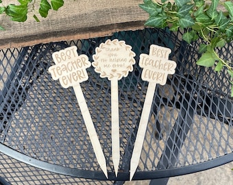 Teacher Appreciation Plant Stake Digital File, Digital File, Garden Stake, Laser File, Engraved Gift, End of Year Teacher Gift