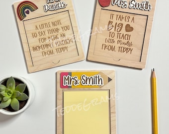 Sticky Note Pad Holder, Personalized Teacher Gift, Student Gift For Teacher, Teacher Gift, Teacher Appreciation, End Of Year