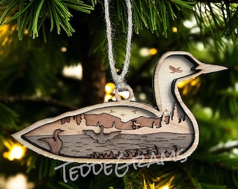 Loon Ornament, Loon Christmas Ornament, Christmas Ornament, Best Seller, Wood Ornament, Gift