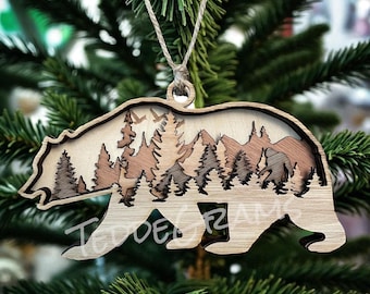 Bear Ornament, Bear Christmas Ornament, Christmas Ornament, Best Seller, Wood Ornament, Gift