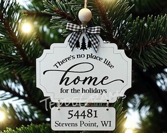 Zip Code Christmas Ornament, Christmas Ornament, Engraved Christmas Ornament, Best Seller, Elegant Ornament, Custom Ornament