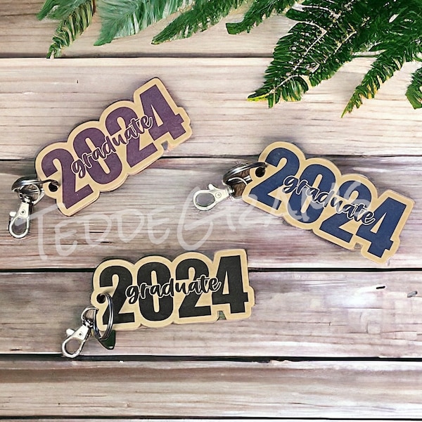 2024 Graduate Keychain, Variations Included, Graduation Keychain, Digital File, Laser File, Cut File, SVG, Laser Ready, Graduation SVG