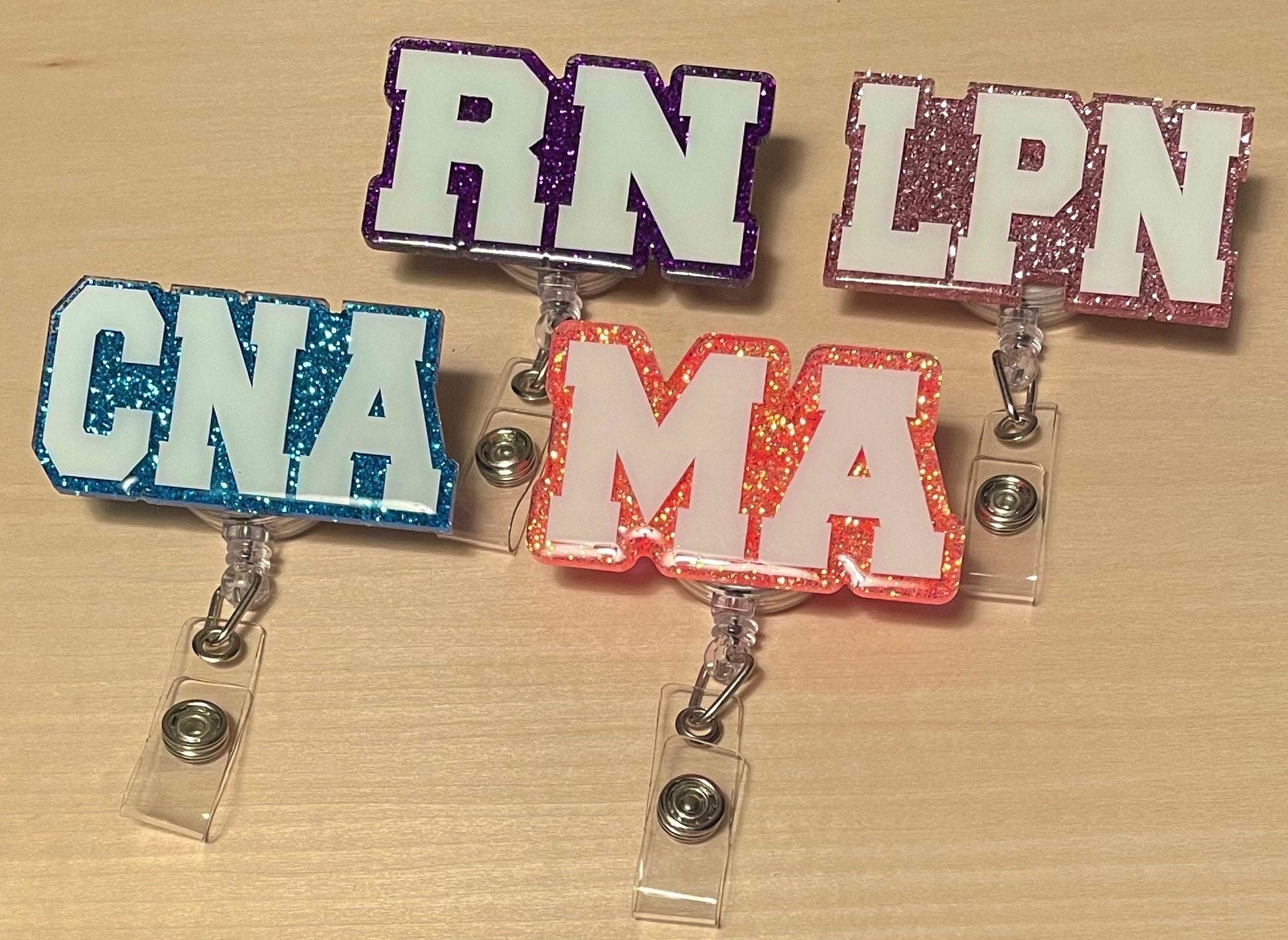 Personalized Nurse Badge Reel, Name Tag Holder Custom Retractable Nurse ID  LPN Lanyard Belt Clip RN Pt Badge Staff Gift Stethoscope Yoke 833 