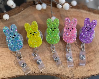 Easter Bunny Glitter Badge Reel, Glitter Badge Reel, Bunny Badge Reel, Nurse Gift, Sparkle, Easter Bunny, Easter, Nurse ID Badge Reel