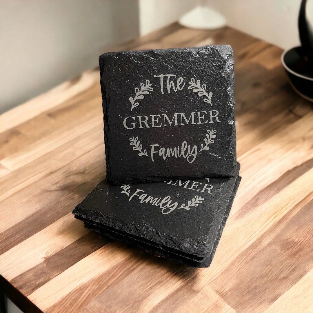 Personalized Slate Coasters, Slate Coasters, Engraved Slate Coasters