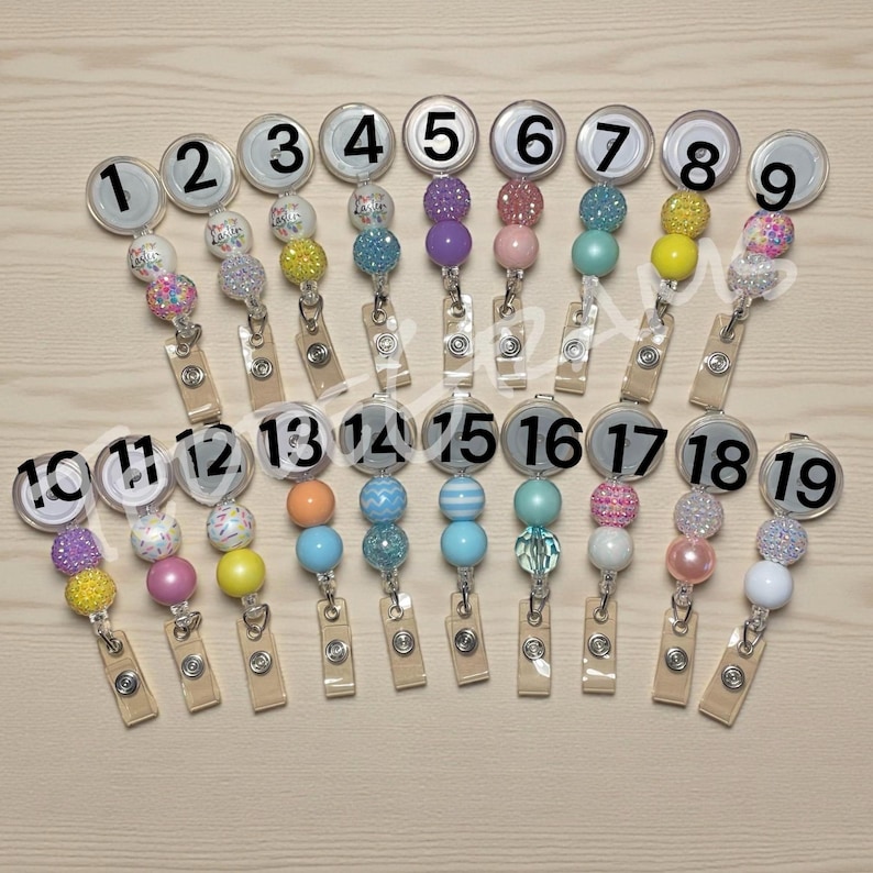 Easter Bunny Glitter Badge Reel, Nurse ID Badge afbeelding 2