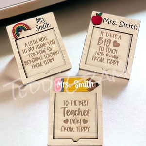 Personalized Sticky Note Holder, End of Year Teacher Gift, Personalized Teacher Gift, Teacher Thank You Gift,  Teacher Appreciation Gift