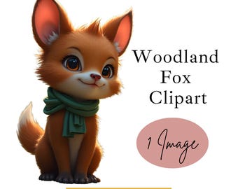 Clipart thème des bois seul Clipart renard des bois seul fond transparent Clipart mignon personnage des bois