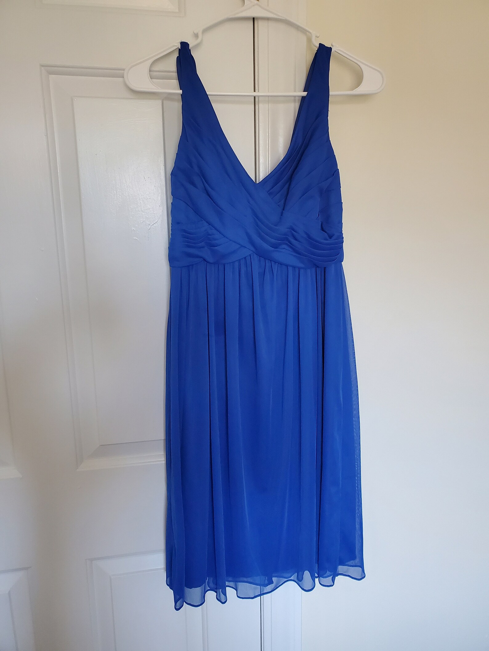 David's Bridal Drape Back Short Royal Blue Dress Size 2 Etsy