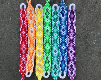 Arrowhead Simple Diamond Summer Macrame VSCO Trendy Woven Thin Friendship Bracelets: Pastel Knotted Beach Aztec Plaid Cute