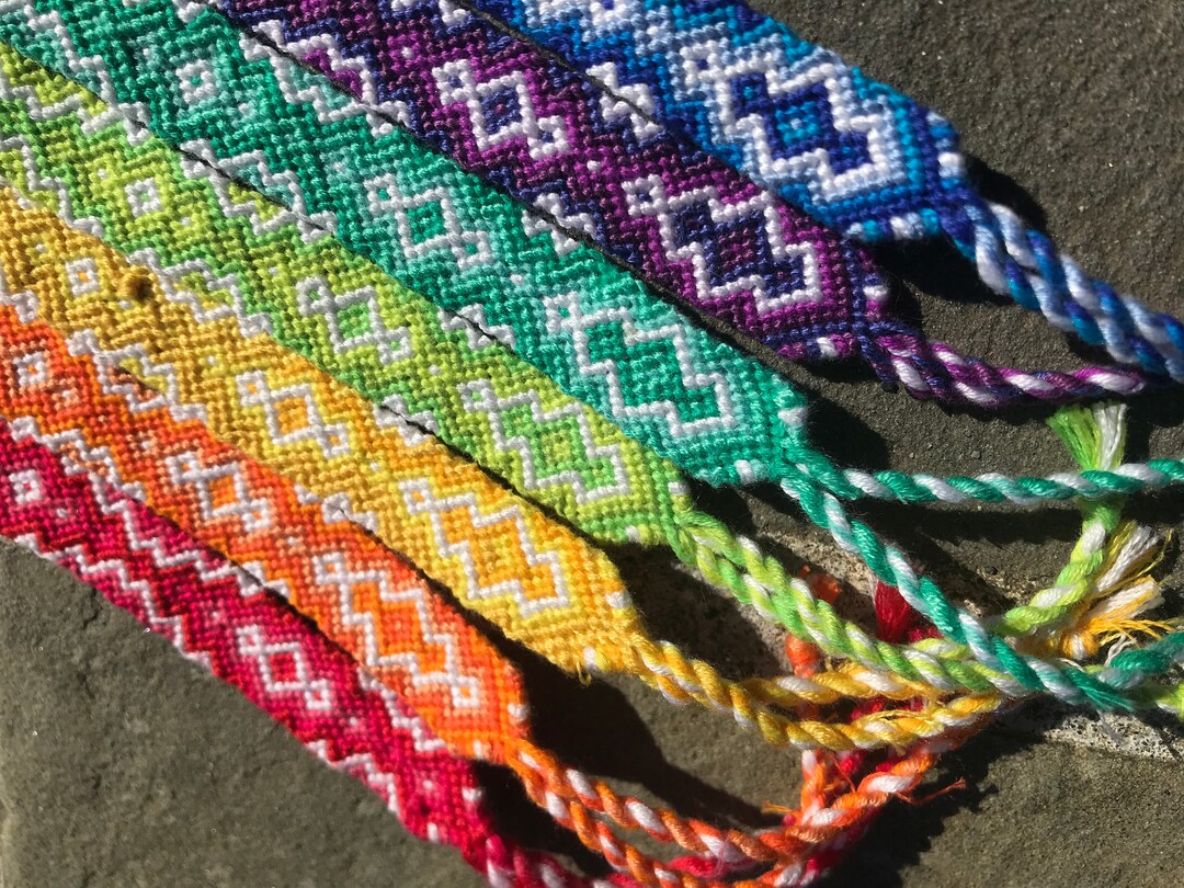 SET of 7 Woven Handmade Friendship Bracelets - Etsy