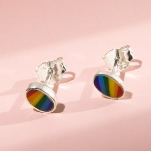 Pendientes Rainbow Sterling Silver 925 Stud (X186)