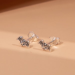 Bat Sterling Silver 925 Stud Earrings (X288)