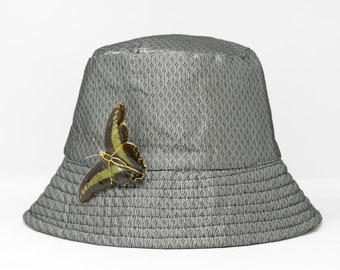 FREE SIZE (MED) Reversible Silk Bucket-Hat Hand Loomed Premium Mulberry-Silk | Handmade in Thailand Piece Unique