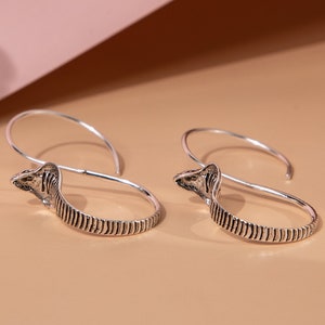Cobra Snakes .925 Sterling Silver Drop Earrings (AE863)