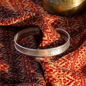 Hand Hammered Thai Silver Bangle: Adjustable Handcrafted 95-98% Pure Statement Jewelry