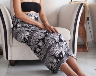 Thai Elephant Wrep Hippy Harem Yoga Loose Lite-weight Baggy Summer Trousers - Loose Fitting FREE SIZE