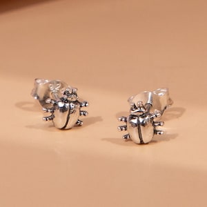 Lady Bug 925 Sterling Silver Stud Earrings (P867)