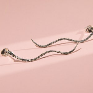 Dangly Snakes .925 Sterling Silver Drop Earrings (AE516)
