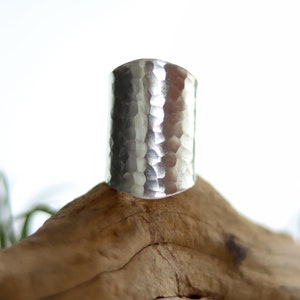 Hammered 925 Sterling Silver Artisan Statement Ring Adjustable Size image 5