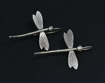 Dragonfly Sterling Silver 925 Handmade, Artisan Boho Ethnic Hippie Jewelry Piece Unique