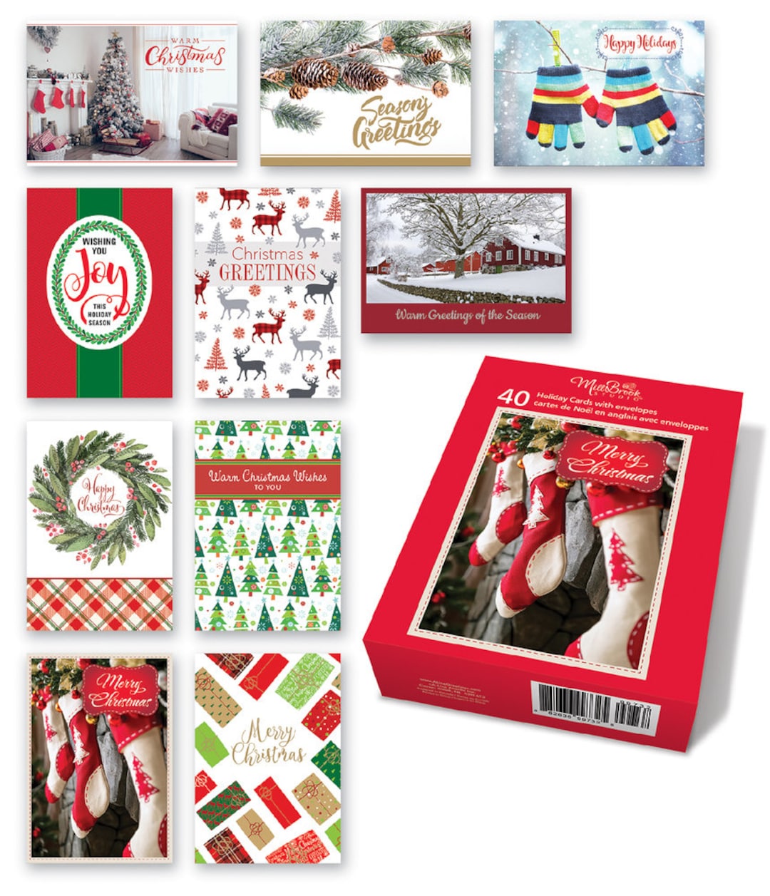 Bulk Christmas Cards With Envelopes Pack of 40. Including 10 Etsy
