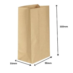 BULK 50 x Brown Paper Kraft Bags - Party Favor Loot Lolly Treat Bags Wedding Mini Small Birthday
