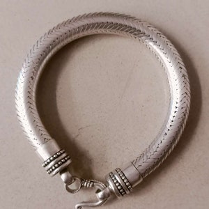 10mm Solid Snake Chain Bracelet, Handmade 925 Sterling Silver Round Snake Bangle Bracelet, Vintage Design