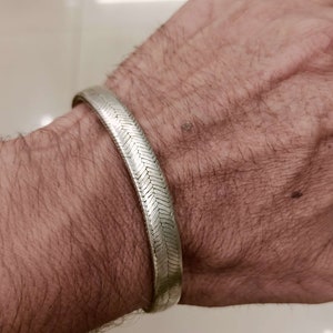 8.5 mm  Handmade Flat Snake Chain Bracelet 925, Sterling Silver Bracelet, Indian jewelry, Statement Bracelet