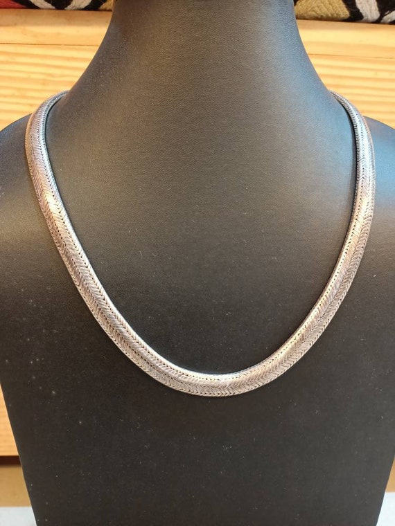 925 Solid Sterling Silver Flat Snake Chain Necklace