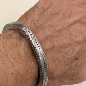 6.5mm Solid Snake Chain Bracelet, Handmade 925 Sterling Silver Square Snake Bracelet, Vintage Design