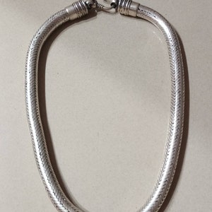 10mm Solid Round Sterling Silver Snake Chain Necklace 925, Antique Design Jewelry, Silver Necklace 60cm