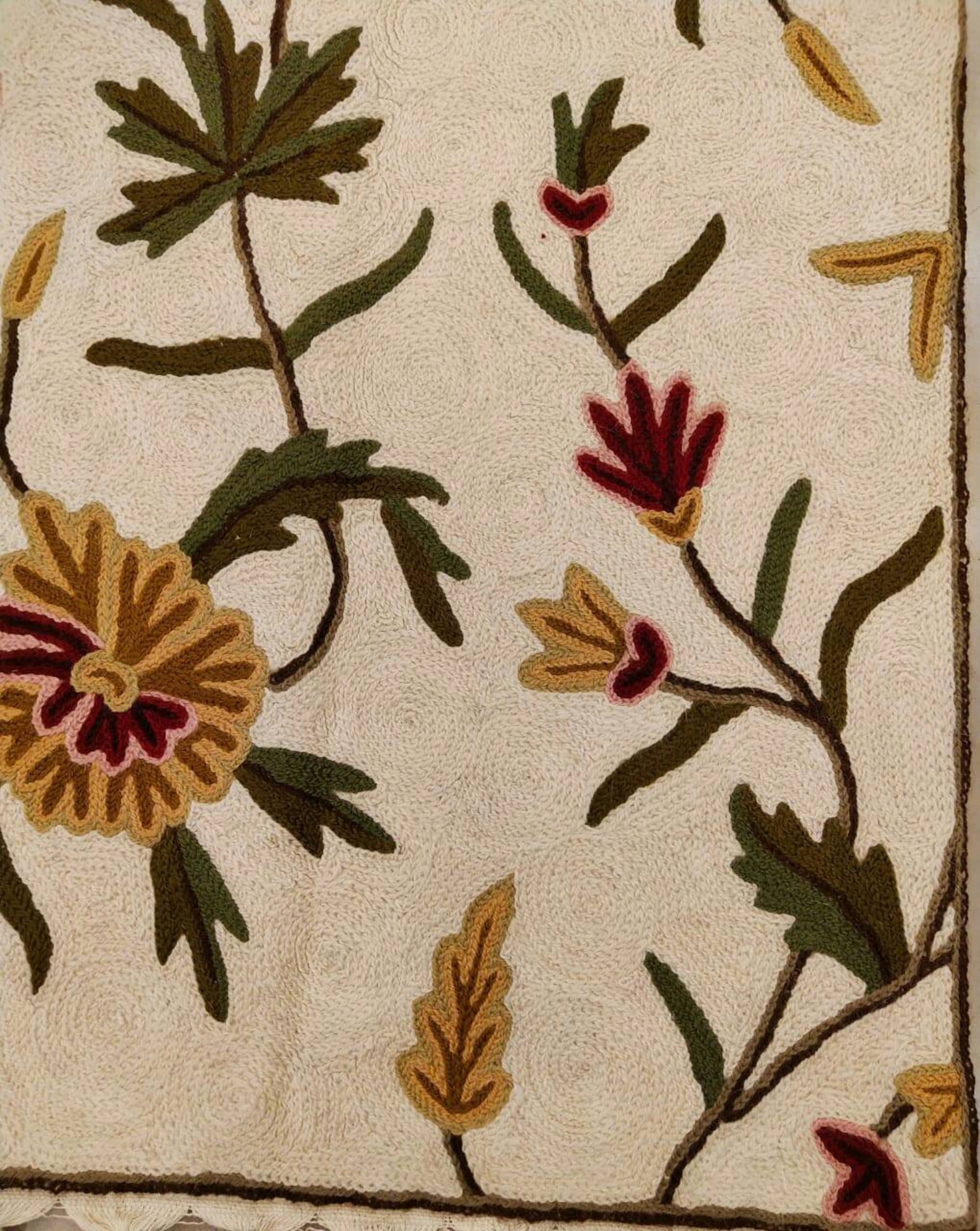 Yellow Flower rug Crewel rug Kashmir Handmade Rug 3x5 Etsy