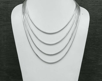 3mm Indian Handmade Snake chain, 925 Solid Round Sterling Silver Snake Chain Necklace, Minimalist, Unisex