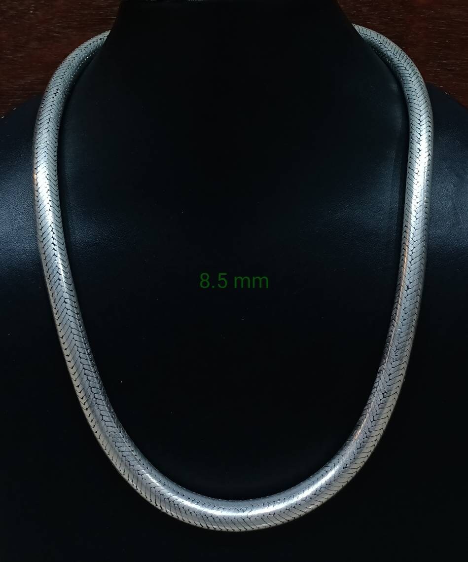Solid Round Sterling Silver Snake Chain Necklace 925