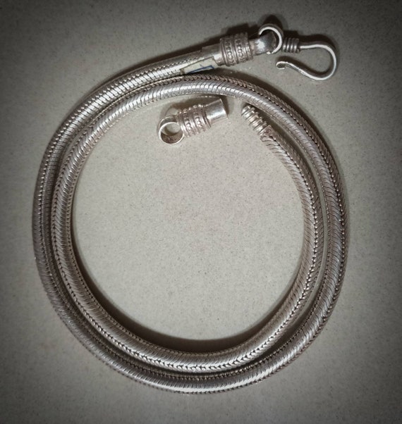 925 Solid Round Sterling Silver Snake 