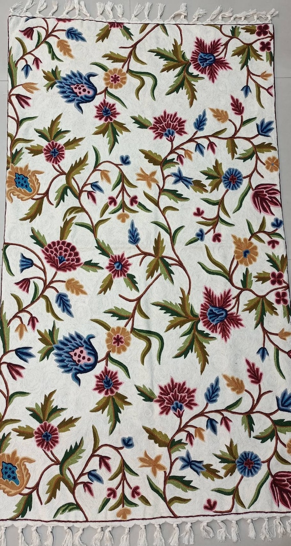 Wool Floral Rug || Handmade Kashmir Rug 3x5, 8x10