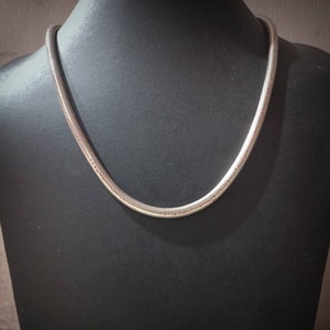 Handmade 4mm Sterling Silver Snake Chain Necklace: Antique Design