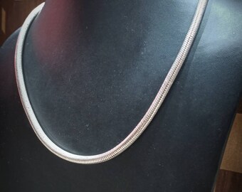 925 Solid Round Sterling Silver Snake Chain Necklace, Handmade Jewelry, Minimalist, Antique Design Jewelry 5mm, 7.5mm