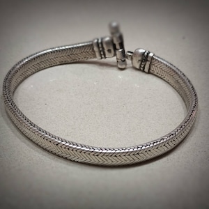 925 Solid Snake Chain Bracelet, Flat Snake Bracelet 8mm with push pull lock, Sterling Silver bracelet, Unisex