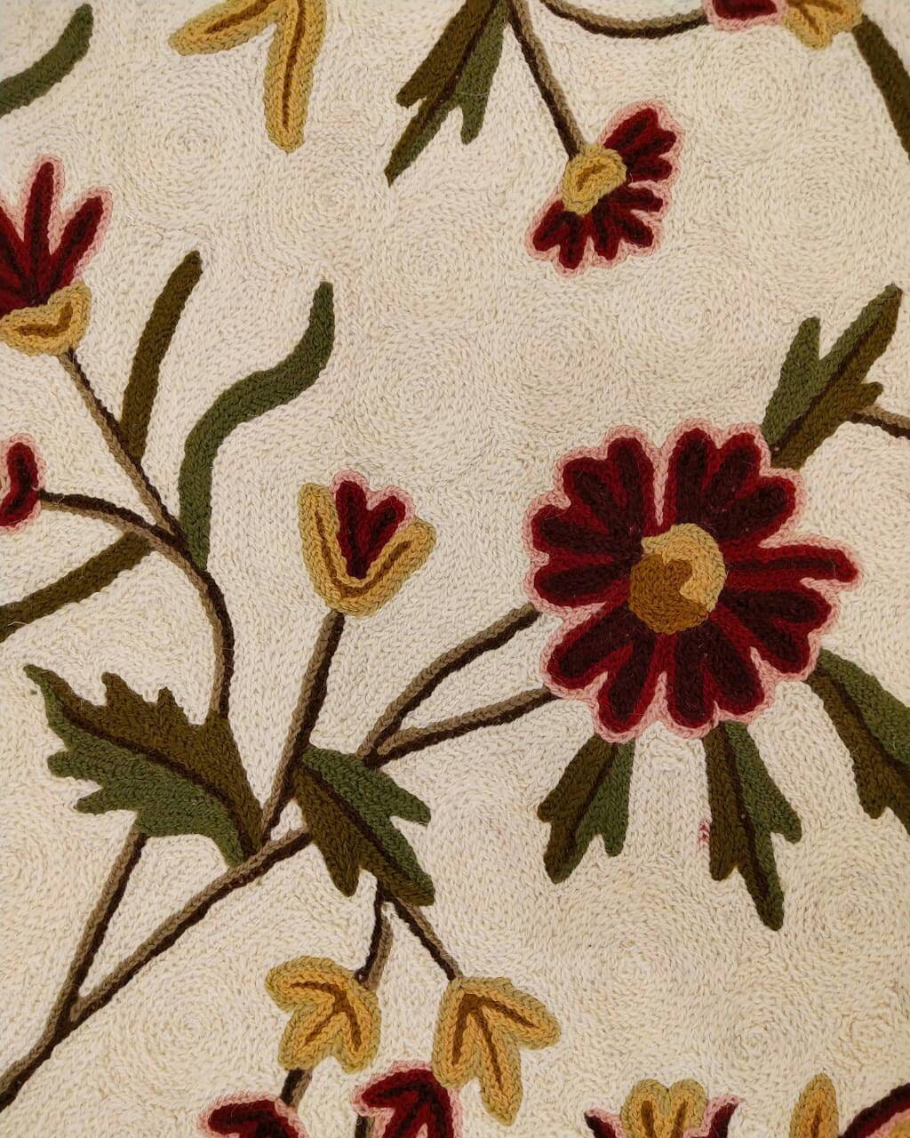 Yellow Flower rug Crewel rug Kashmir Handmade Rug 3x5 Etsy