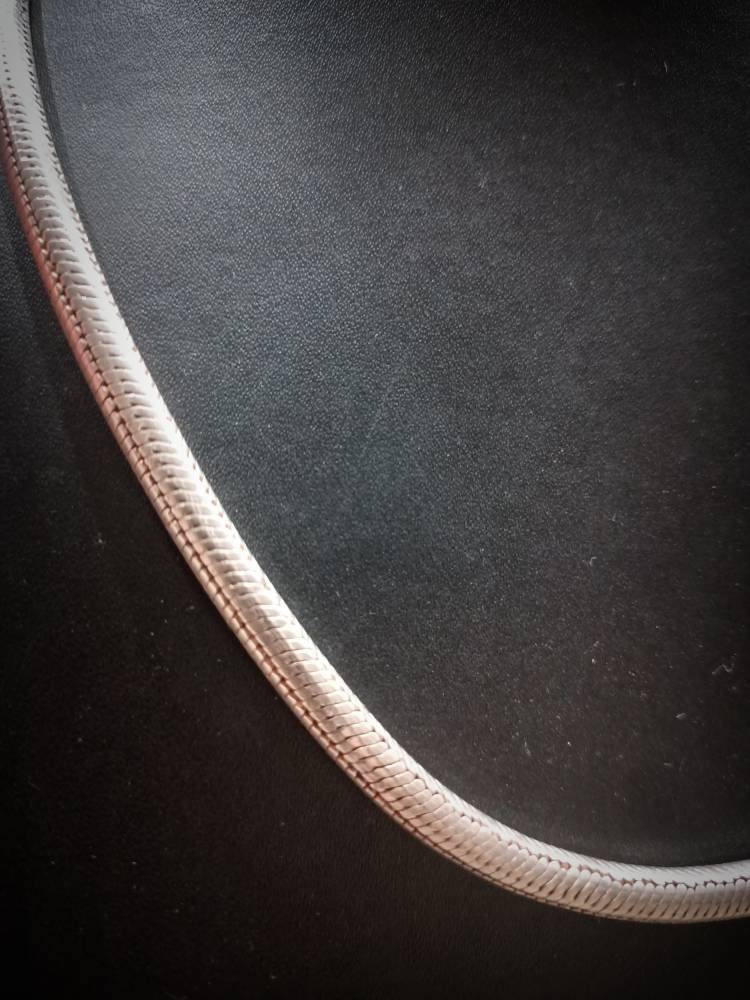 4mm Wide Herringbone Snake Chain Necklace, Silver White Brass, Simple Minimalist, Boho Jewelry for Women Handmade by James Michelle
