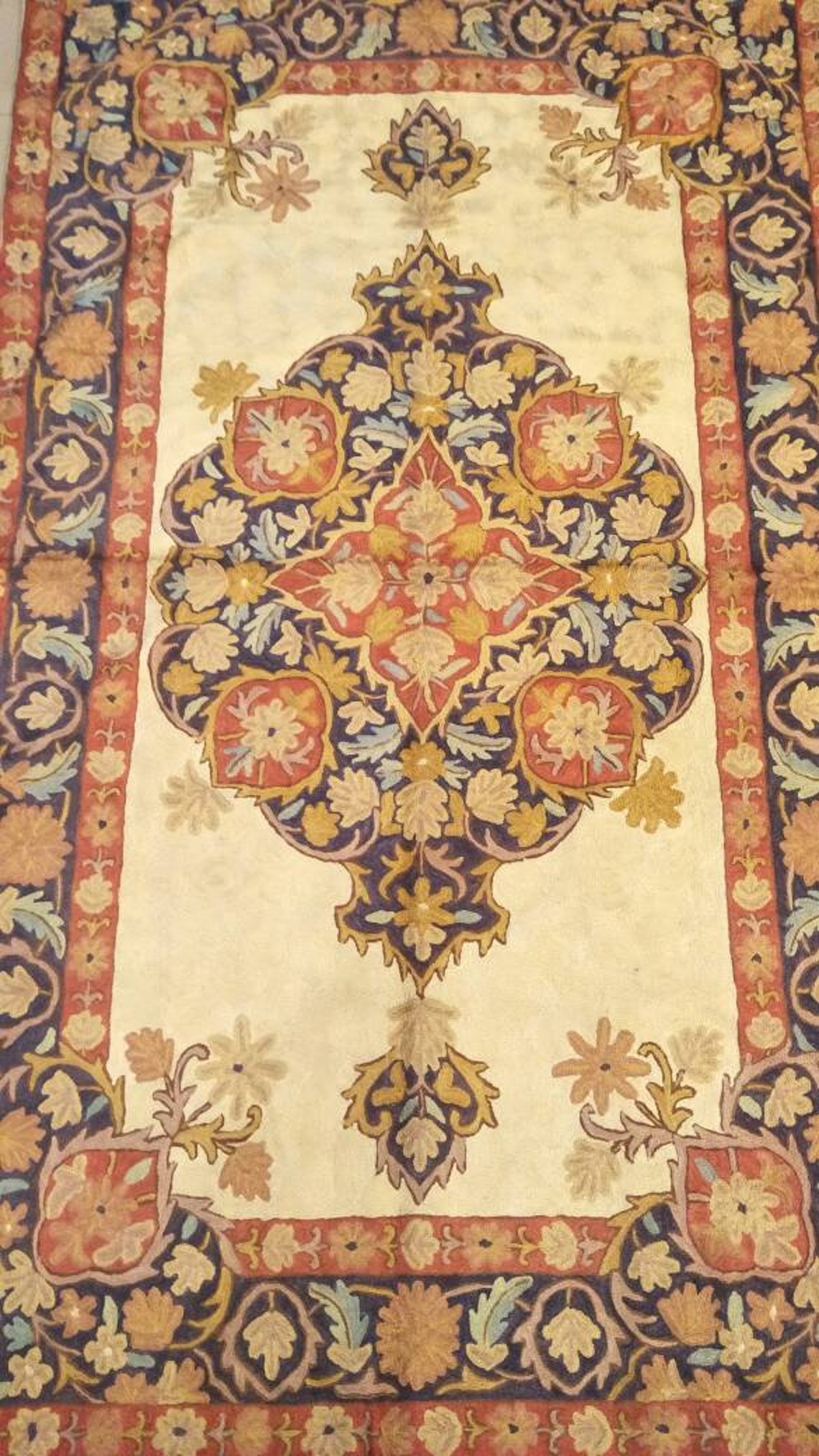 Riza Rug Crewel Rug Handmade Kashmir Rug 3x5 Etsy