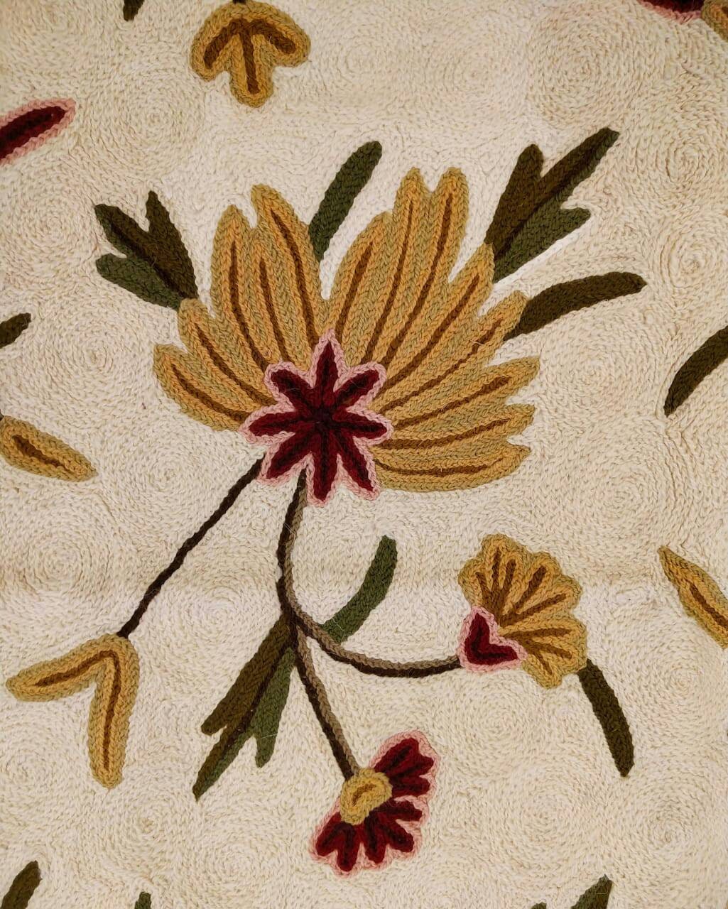 Yellow Flower rug Crewel rug Kashmir Handmade Rug 3x5 Etsy