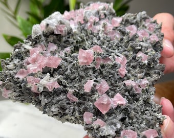 内モンゴル産のキャンドルクォーツ上の蛍石。 - Etsy 日本