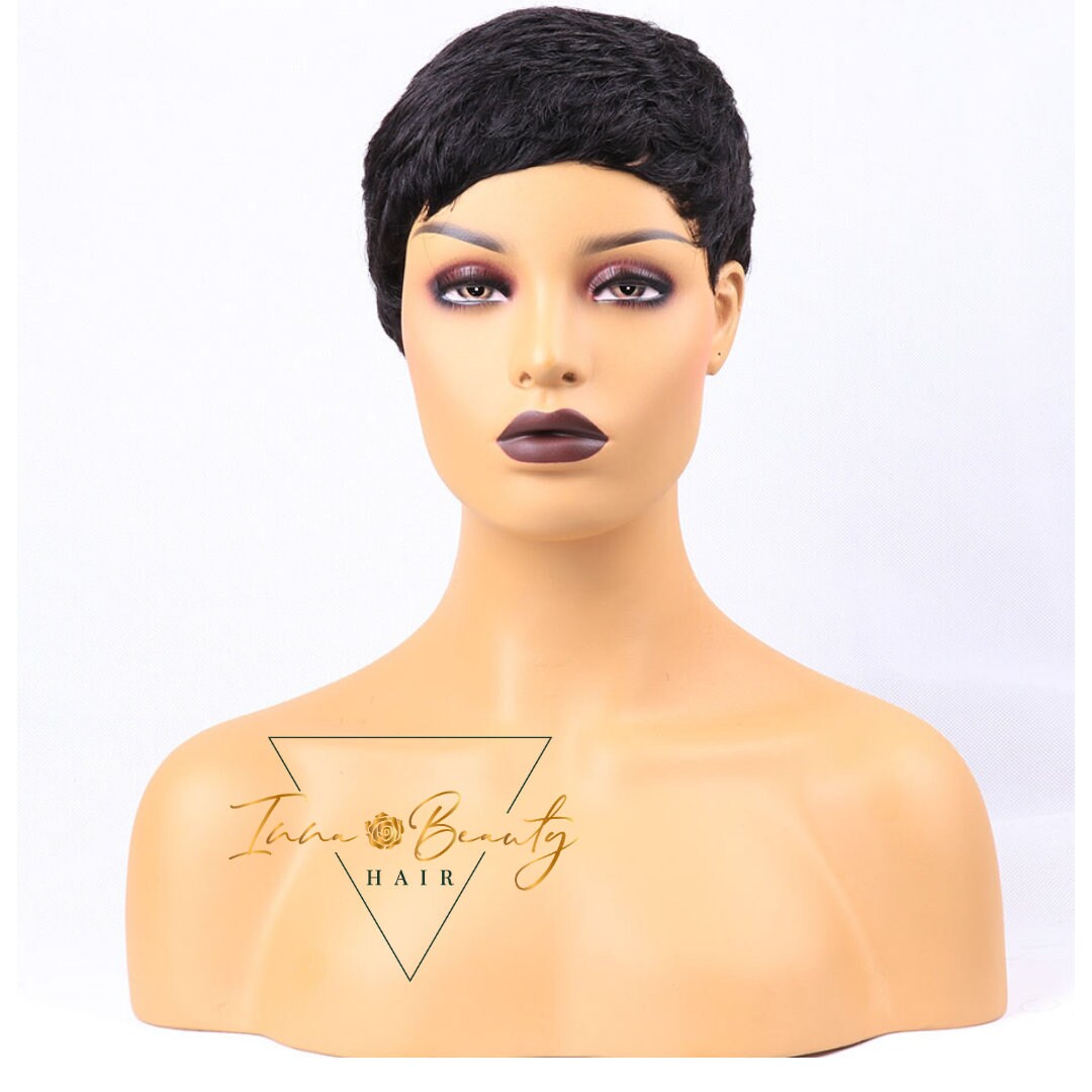 Braxton Short Cut Brazilian Pixie Boy Cut Straight Human Hair Wig Etsy