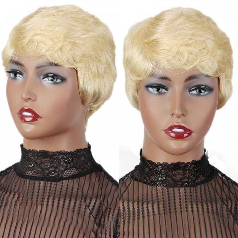 LONDON Short Cut Pixie Straight Human Hair Boy Cut Wig Etsy