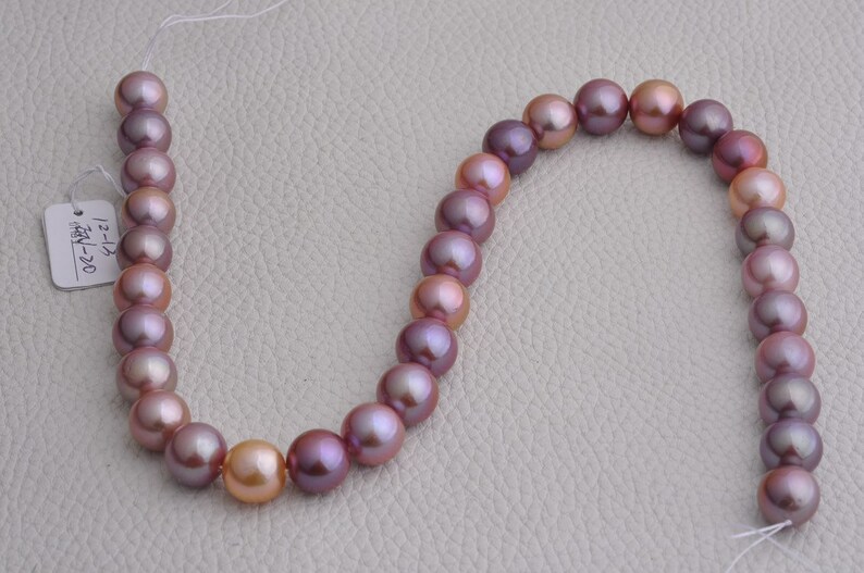 12.5-13mm Large Edison pearl pair,natural white round pearl pair,nuclear pearl pair.L300