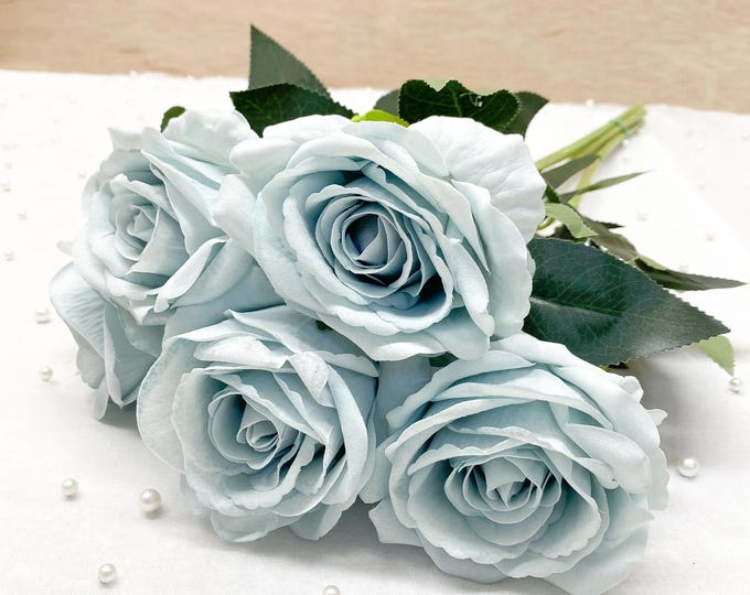 Velvet Roses (dusty Blue) | Blue Roses | Artificial Roses | Blue Velvet ...
